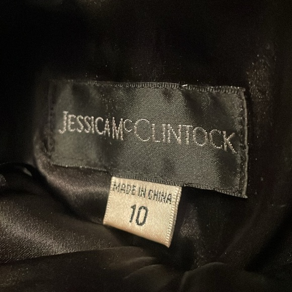 Jessica McClintock black mini formal black and lace one shoulder dress size 10 - Picture 10 of 12